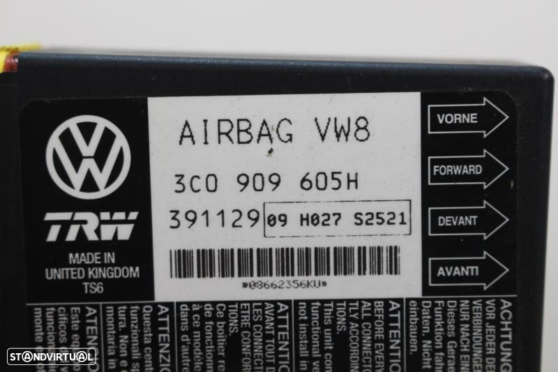 Centralina De Airbags Seat Leon (1P1)  3C0909605h / 391129 / 3C0 909 6 - 2