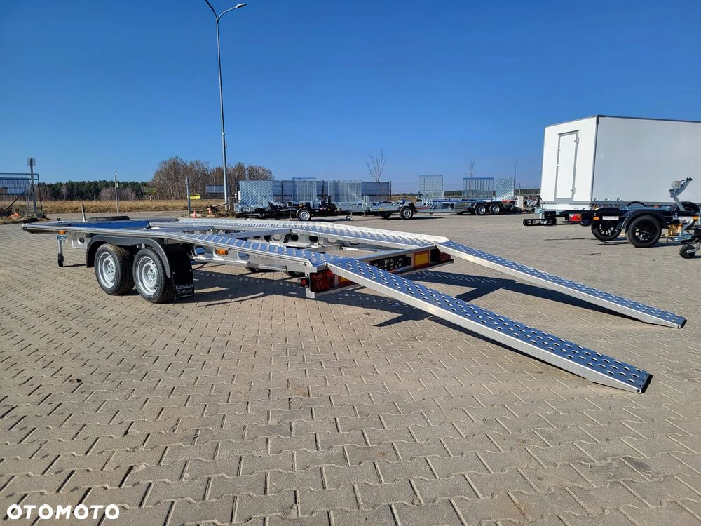 MAZZO Laweta 450x205cm DMC 2700kg raz łamana, MASA WŁASNA TYLKO 420kg, aluminiowa z najazdami i kołem zapasowym - 13