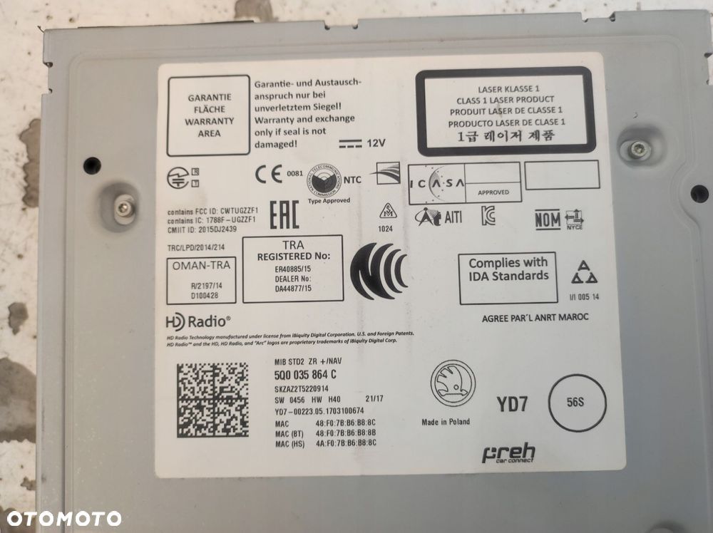 radio nawigacja moduł sterownik multimedia czytnik sd octavia iii 3 lift - 6