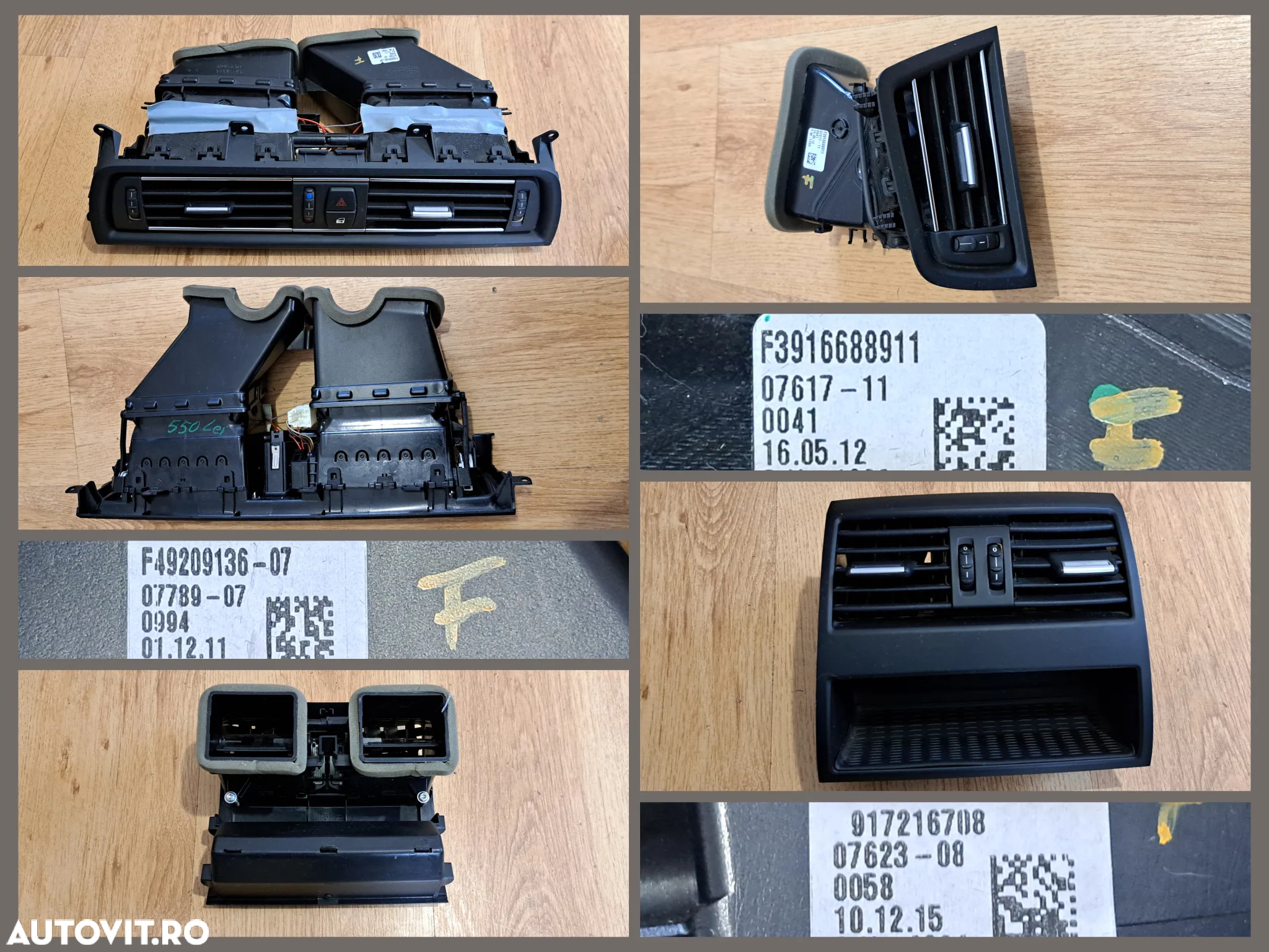 BMW Seria F Cotiera centrala fata Plafoniera fata spate Plafoniera reglabila spate Modul airbag Schimbator viteze Adaptor snap-in bluetooth Grila ventilatie originale BMW F07 F04 F20 F34 F10 F26 F01 F11 F16 - 7