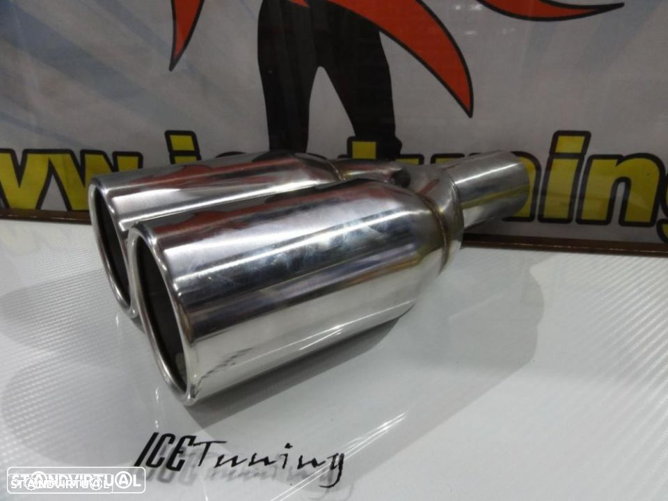 Ponteiras de escape 100% inox de dupla saída 2x 89mm x 340MM - 4