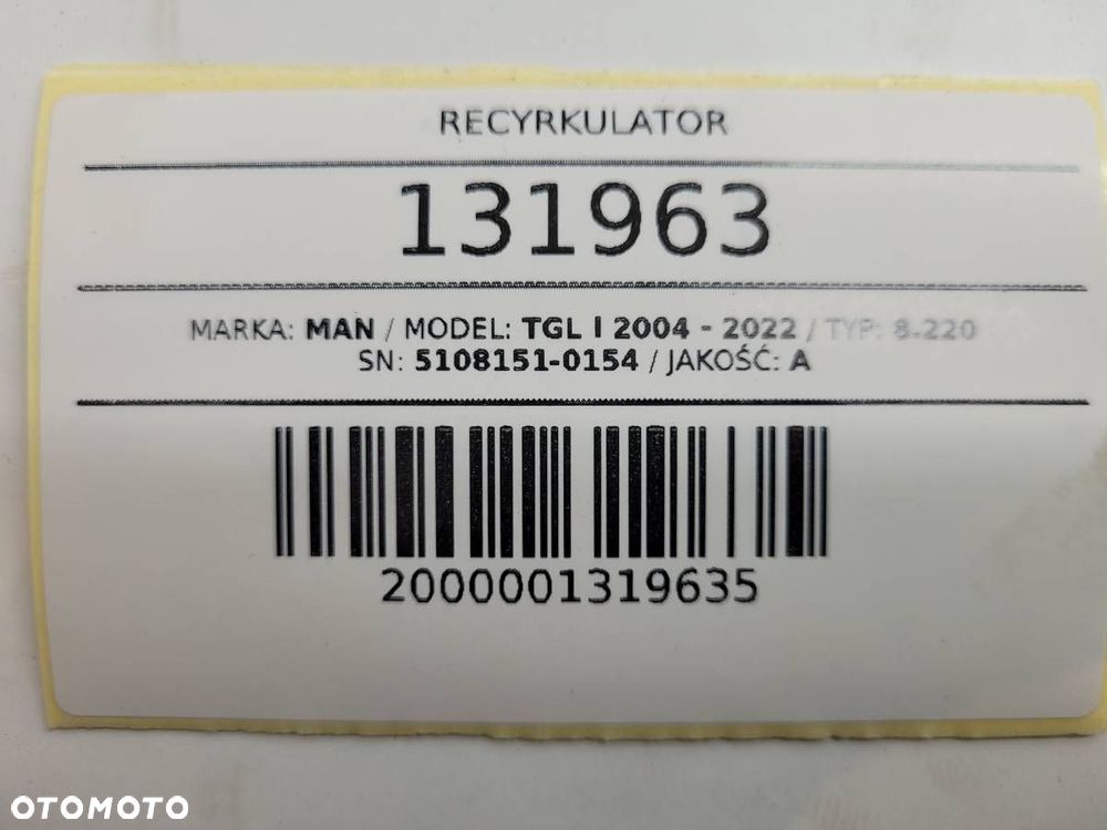 RECYRKULATOR SPALIN CHŁODNICA EGR MAN TGL I 5108151-0154 - 9