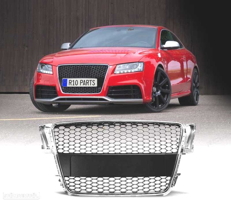 GRELHA AUDI A5 07-11 LOOK RS PRATA - 1