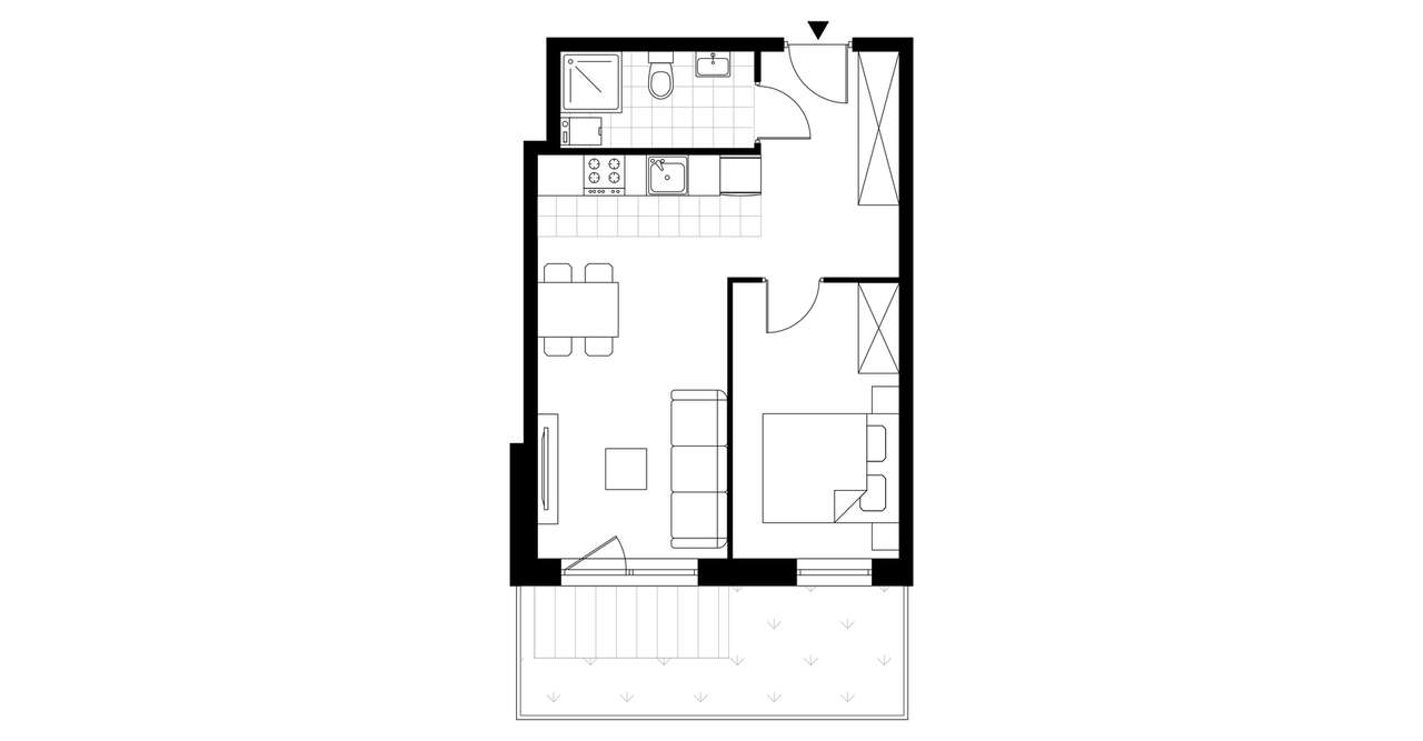 2-pokojowy apartament inwestycyjny 39m2 + ogródek - Pełny obrazek: 4/16
