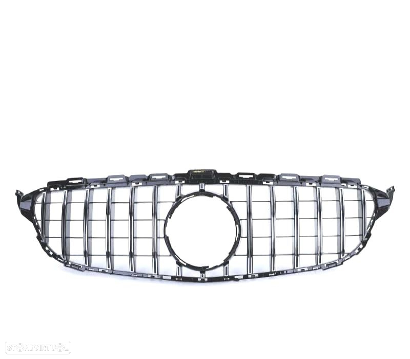 GRELHA FRONTAL MERCEDES W205 S205 14-18 AMG GT PRETO CHROMADO - 4