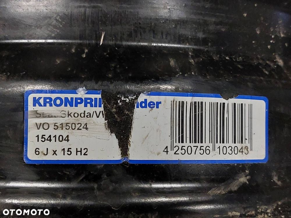 FELGA STALOWA 2 SZT 5x112 6Jx15 ET45 FI57,1 SKODA VW AUDI 8D0601027 - 6