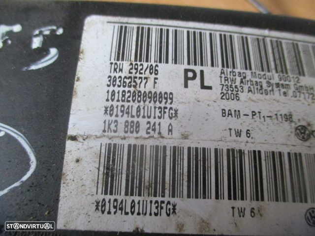 Airbag Banco 1K3880241A VW GOLF 5 2006 ESQ - 3