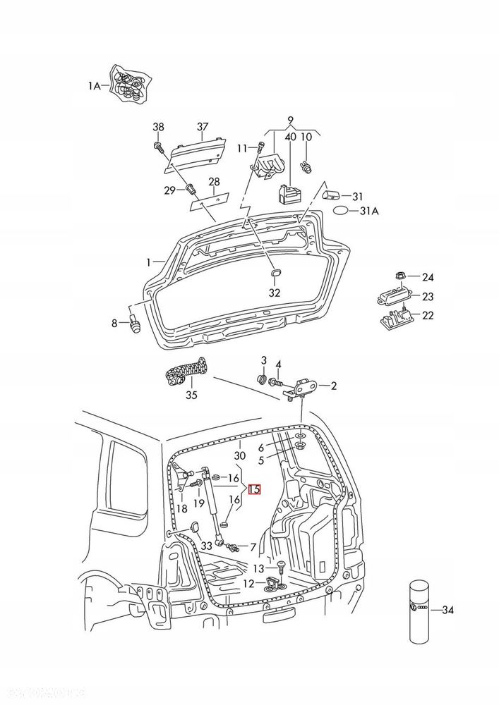 SIŁOWNIK KLAPY BAGAŻNIKA VW TOURAN 1T3 LIFT 1T0827550H - 8