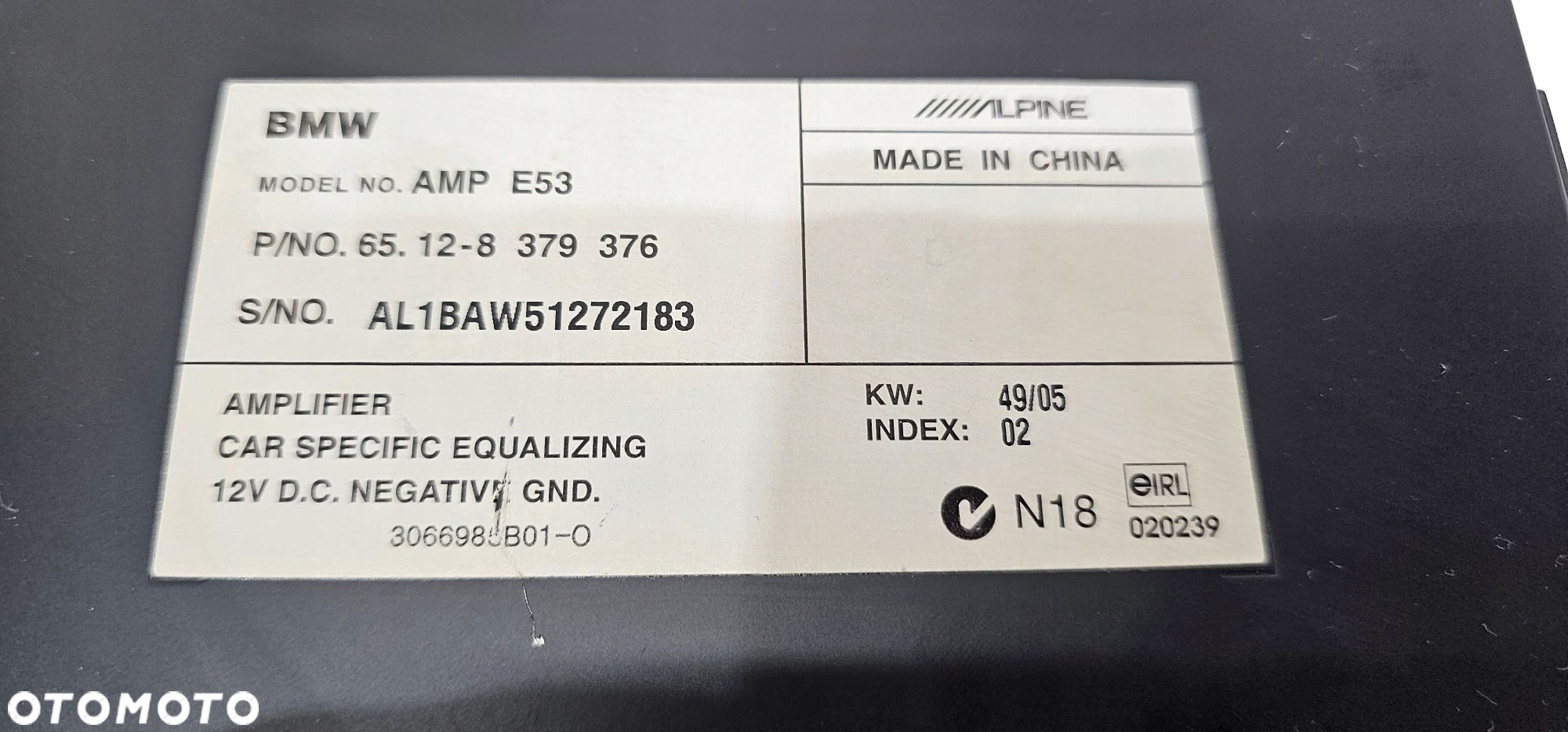 Bmw X5 E53 Wzmacniacz Systemu Audio Radia Hi-Fi Alpine Oryginał 8379376 - 8