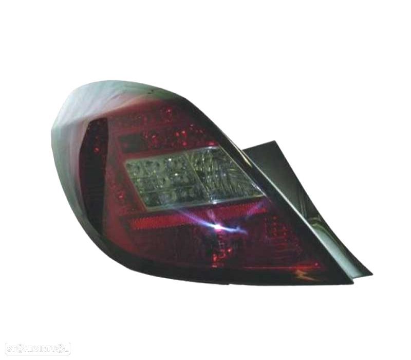 FAROLINS TRASEIROS LED OPEL CORSA D 06-11 VERMELHO BRANCO ESCURECIDOS - 2