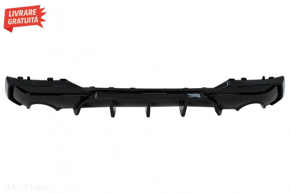 Difuzor Bara Spate BMW 4 Series G22 G23 M Sport (2020-up) Negru Lucios - 6