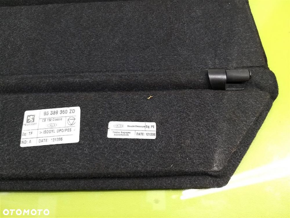 Roleta bagażnika Peugeot 307 II 2005-2008 KOMBI 96389360ZD CZARNA - 3