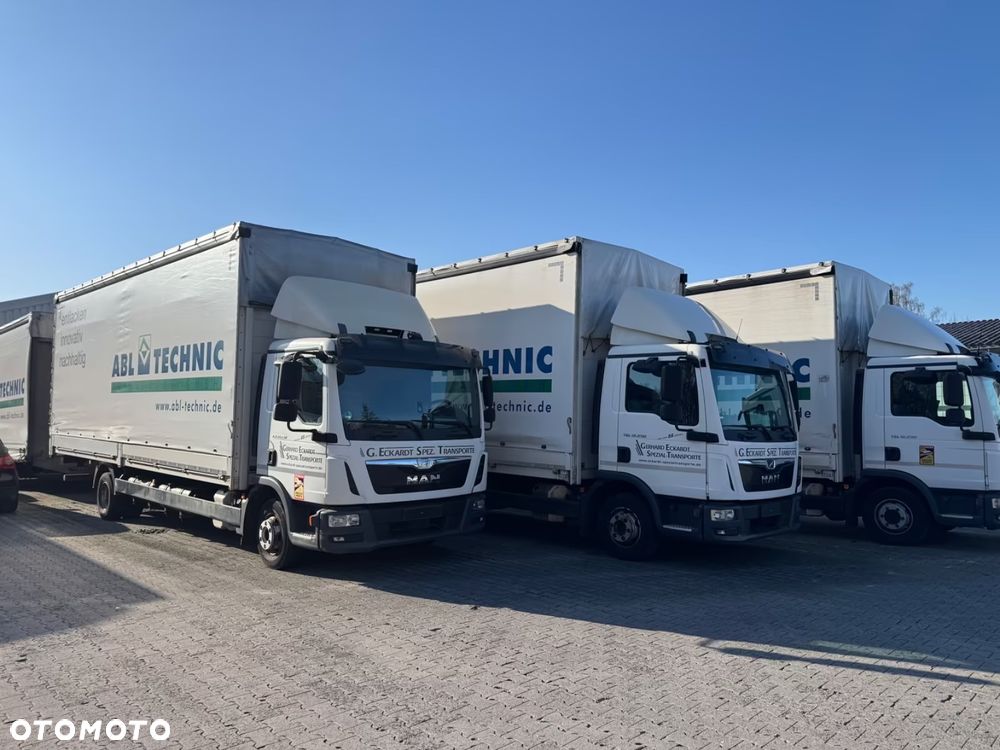 MAN TGL 12.250 Plandeka Firana Zestaw objętościowy z Przyczepa Fliegl Firanka TGM Atego - 1