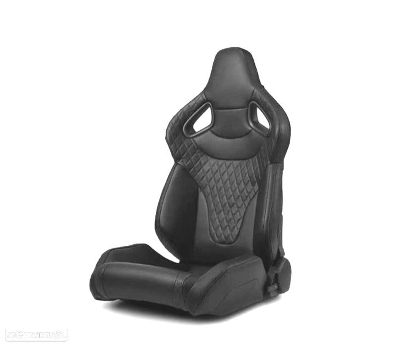 KIT BAQUET BACKET DESPORTIVA COURO PRETA ESTILO SPORTSTER COURO SINTETICO - 2