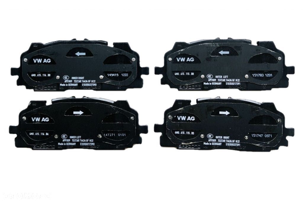 KLOCKI HAMULCOWE PRZÓD AUDI OE 4M0698151BK - 1