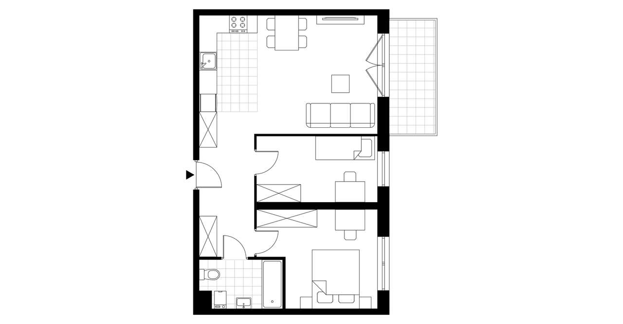 3-pokojowe mieszkanie 56m2 + balkon - Pełny obrazek: 3/12