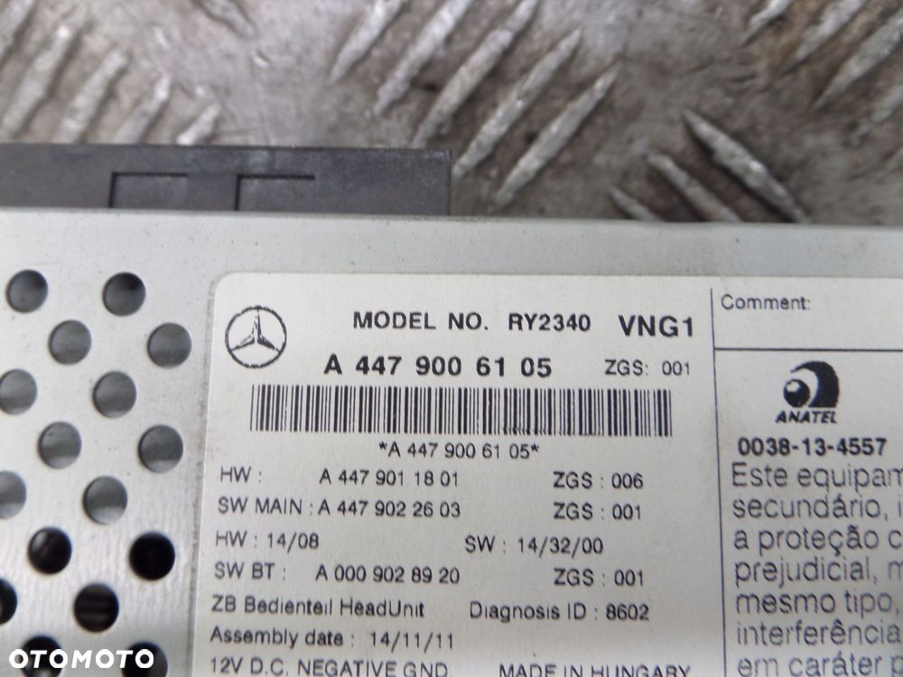mercedes v-klasa viano w447 radio nawigacja a4479006105 - 5