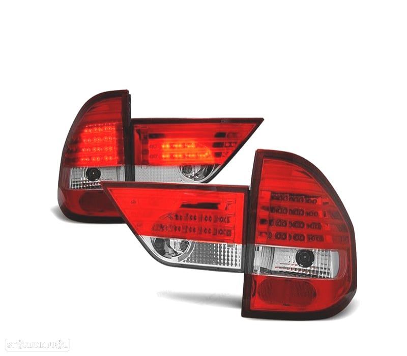 FAROLINS TRASEIROS LED BMW X3 VERMELHO CROMADO - 1
