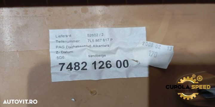 Ornament portbagaj alcantara 7L5867617P Porsche Cayenne 957 [facelift - 3