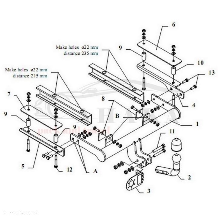 Hak Holowniczy Odkręcany Do Citroen Saxo Hatchback 1996-2003 - 3