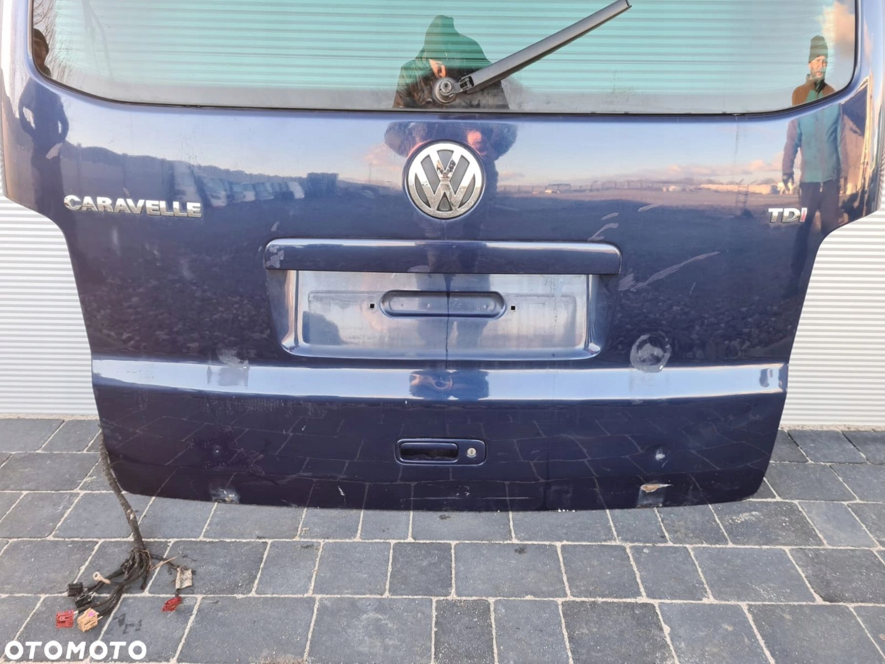 VW T5 klapa bagażnika tył niebieska LD5Q - 3