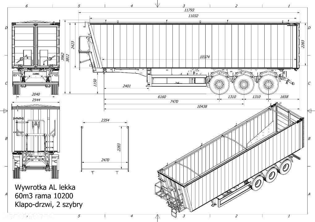 Mega 60 m3 Naczepa Wywrotka Aluminiowa KLAPO-DRZWI - 18
