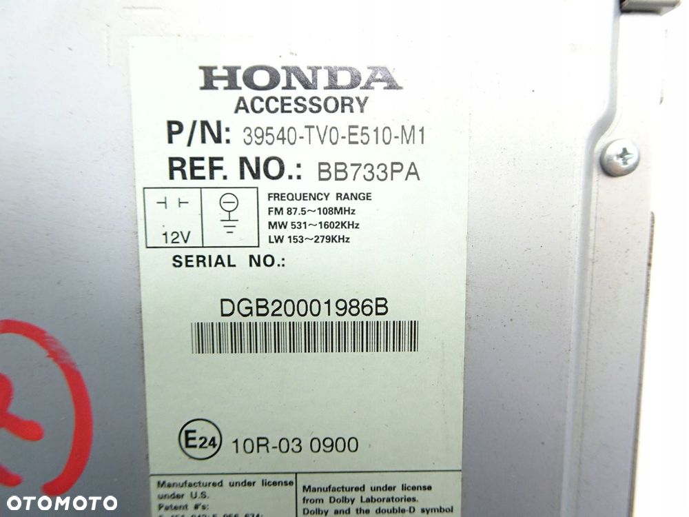 radio cd honda civic ix 39540tv0e510m1 - 7