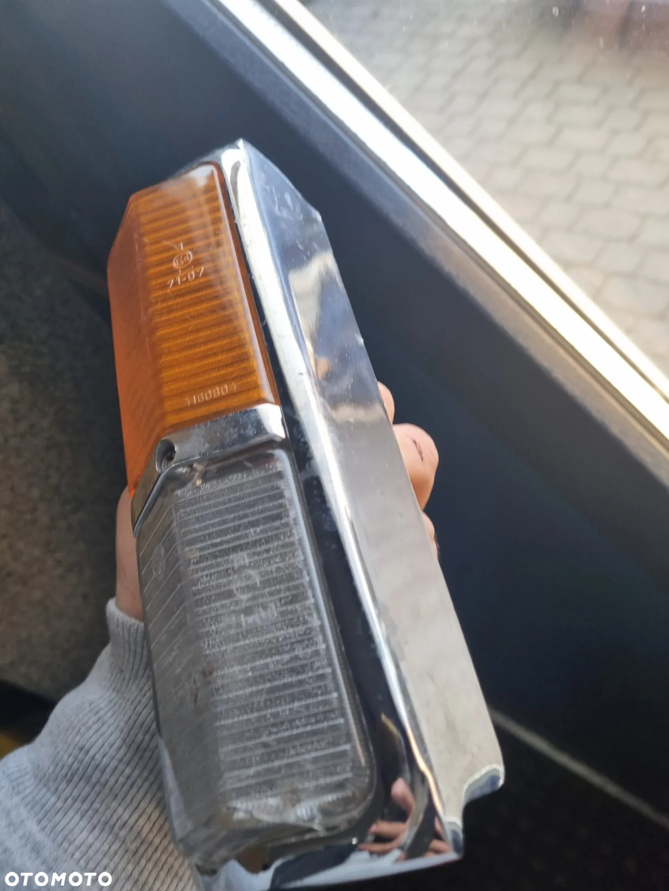 Lampy przód kierunkowskazy chrom stary typ Fiat 125p komplet - 3