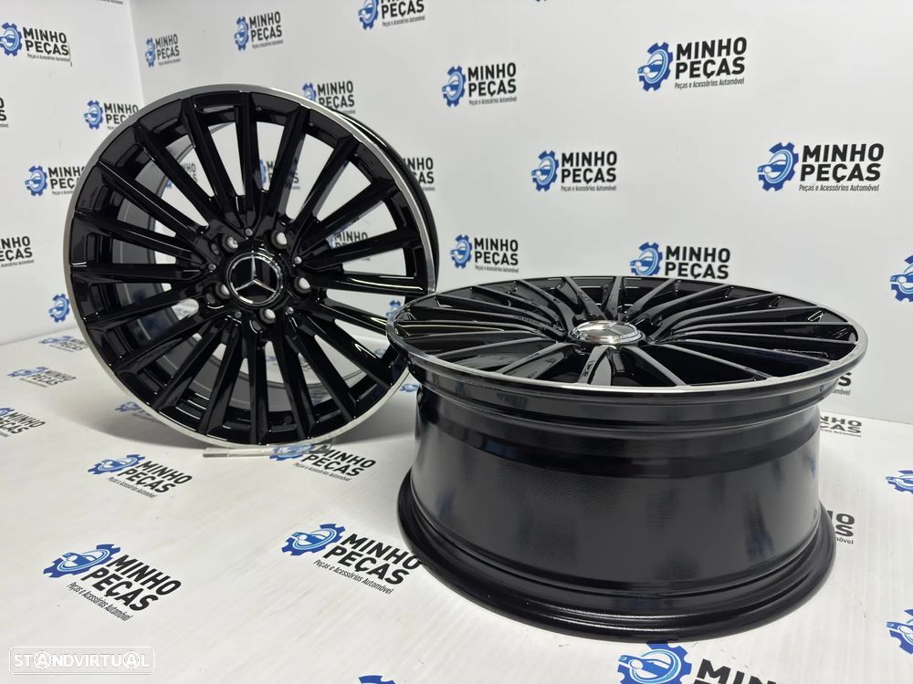Jantes look Mercedes (W206) AMG em 17 (5x112) preto brilho aro polido - 6