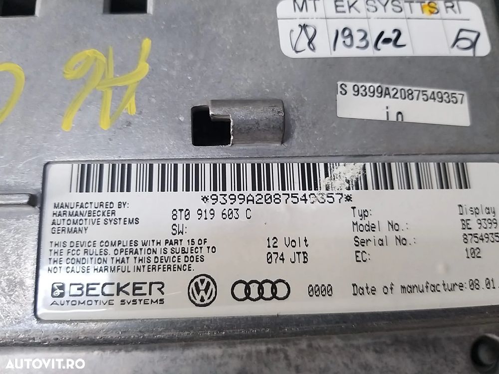 Display navigatie audi a6 c6 4f 8t0919603c - 2