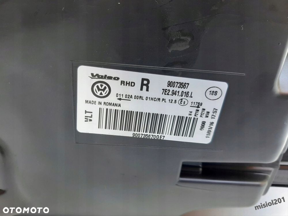 VW T6 lampa prawy przód 7E2941016L - 5