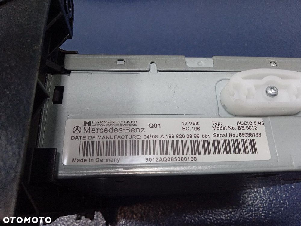MERCEDES A W169 RADIO CD FABRYCZNE A1698200886 - 6