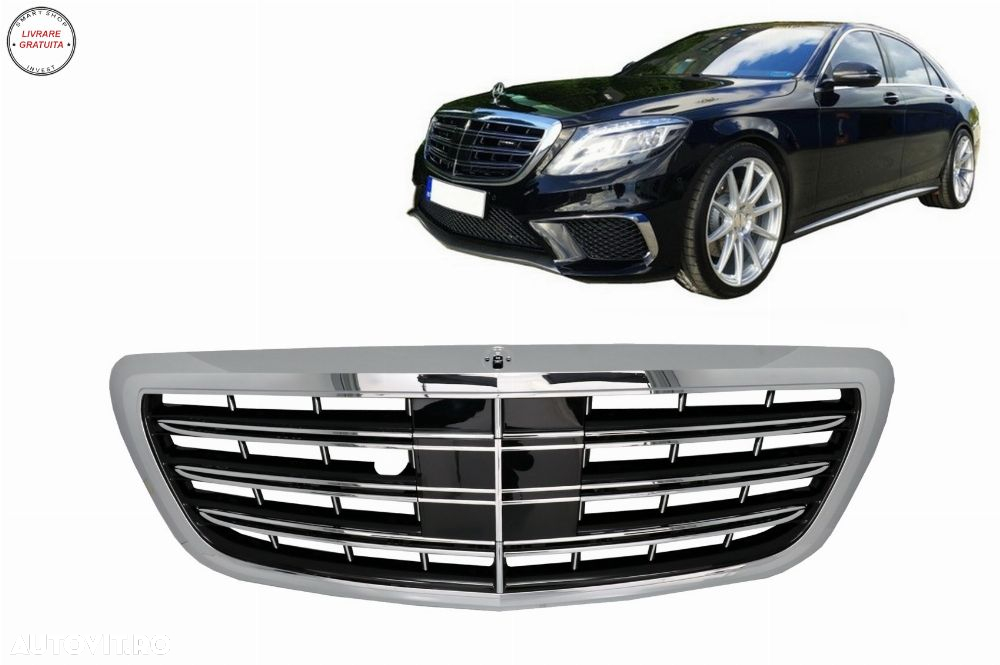 Grila Centrala Mercedes S-Class W222 (2014-2020) S63 S65 Design Crom- livrare gratuita - 7