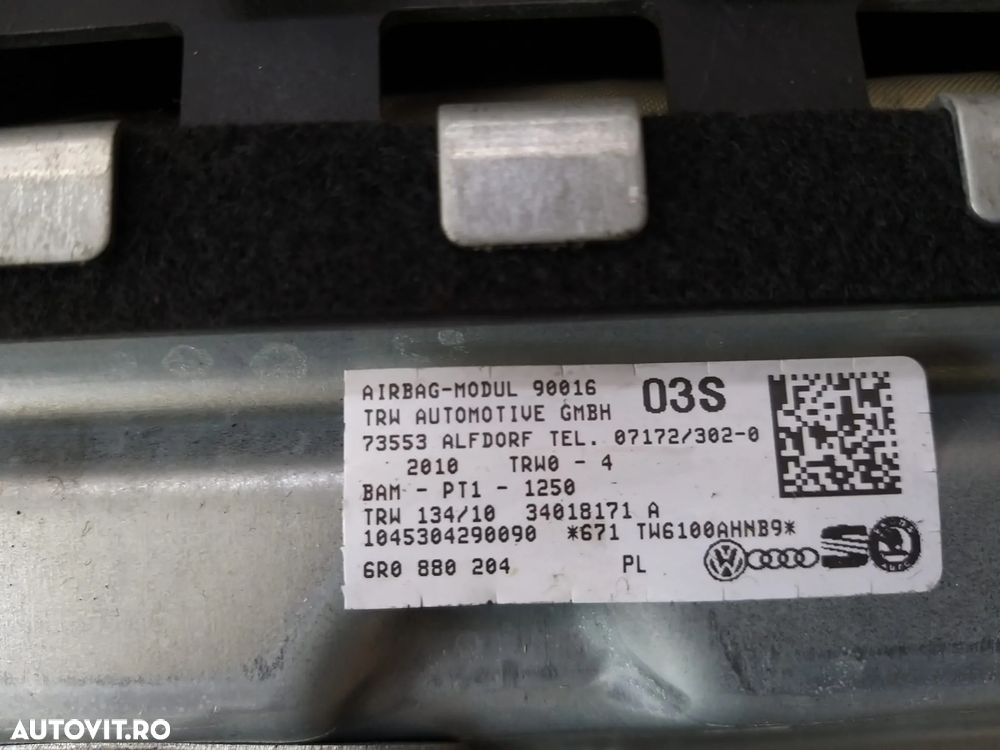 Kit airbag vw polo 6r 6r0880201d 6r0959655c 6r0880204 34018171a - 3