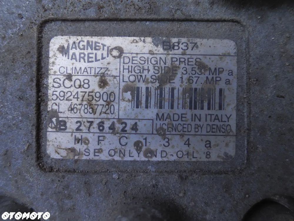 FIAT PUNTO II 1.2 SPRĘŻARKA KOMPRESOR KLIMATYZACJI SC08 467857720 MAGNETI MARELLI DENSO BRAVO BRA - 4