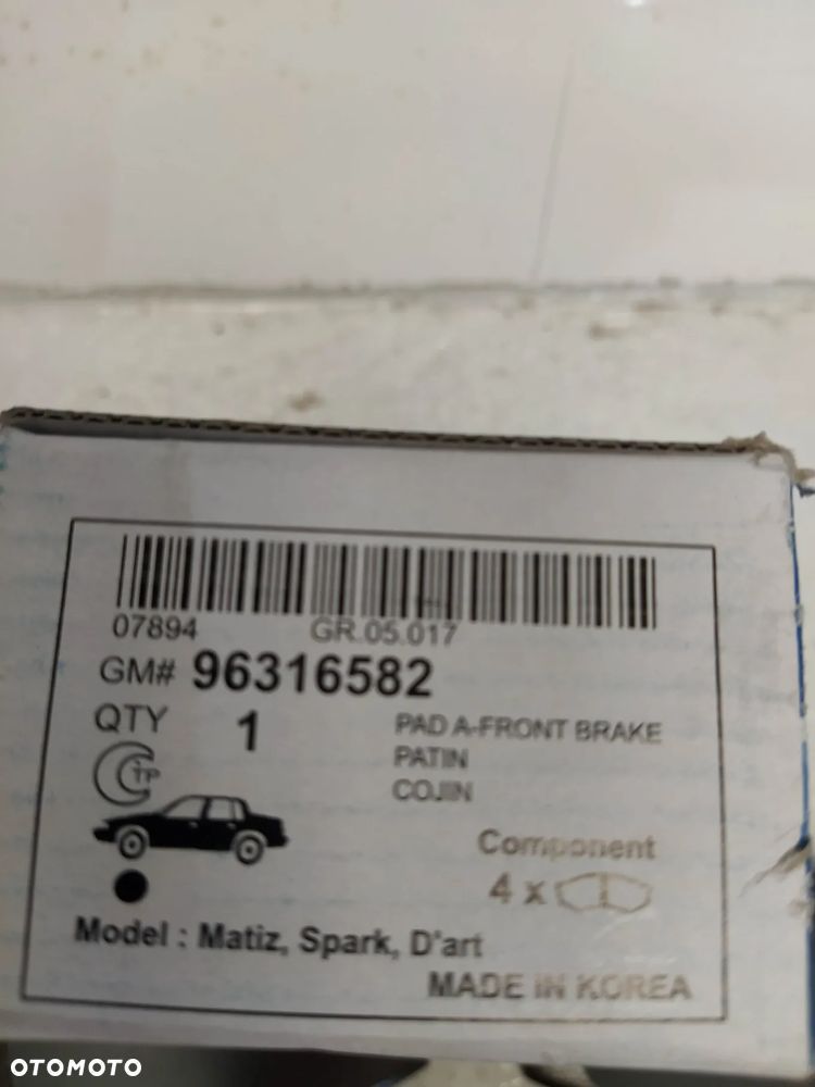 DAEWOO LANOS MATIZ KLOCKI HAMULCOWE PRZÓD PRZEDNIE NOWY ORYGINAŁ - 2