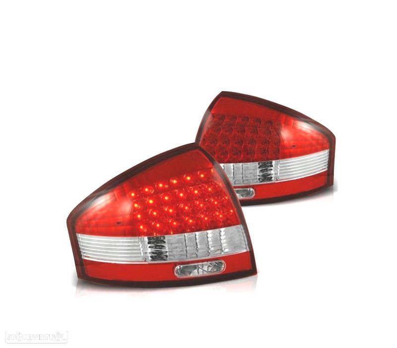 FAROLINS TRASEIROS LED AUDI A6 4B 97-04 BRANCO VERMELHO - 1