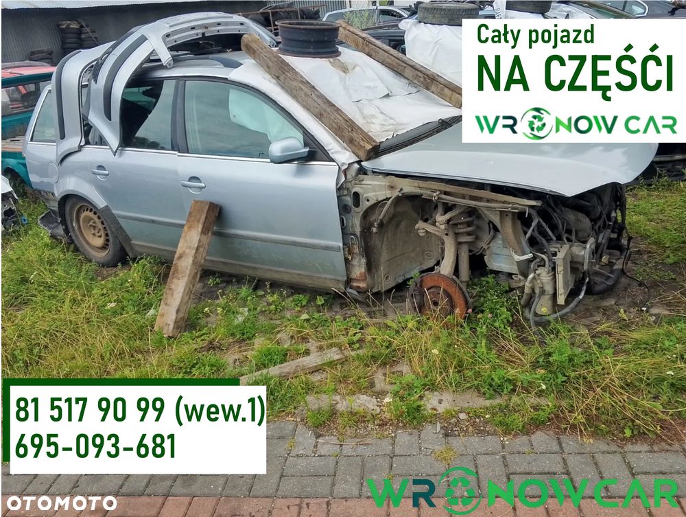 Volkswagen Passat B5 FL (00-05r.) 1.9 TDI 130KM. Silnik AVF Skrzynia ELN lakier LB5S.Cały na części. GWARANCJA !!!  Przód Tył Zestaw Komplet Drzwi Klapa Zderzak Błotnik Maska Grill Atrapa Szyba Pas Lampa Lusterko Boczki Fotel Kanapa Kokpit Deska Rozdzielcza Przełącznik Włącznik Sterownik Przewody Wiązka Instalacja Moduł Komputer Czujnik Listwa Pompa Alternator Wtryski Głowica Rozrusznik Kompresor Sprzęgło Dwumas Silnik Skrzynia ABS Klimatyzacji Paliwa Wspomagania Kolektor Turbina Przepustnica Zawór Chłodnica Koło Hak Belka Sanki Zawieszenie Mcpherson Półoś Amortyzator Wydech Tłumik Zacisk Most - 1
