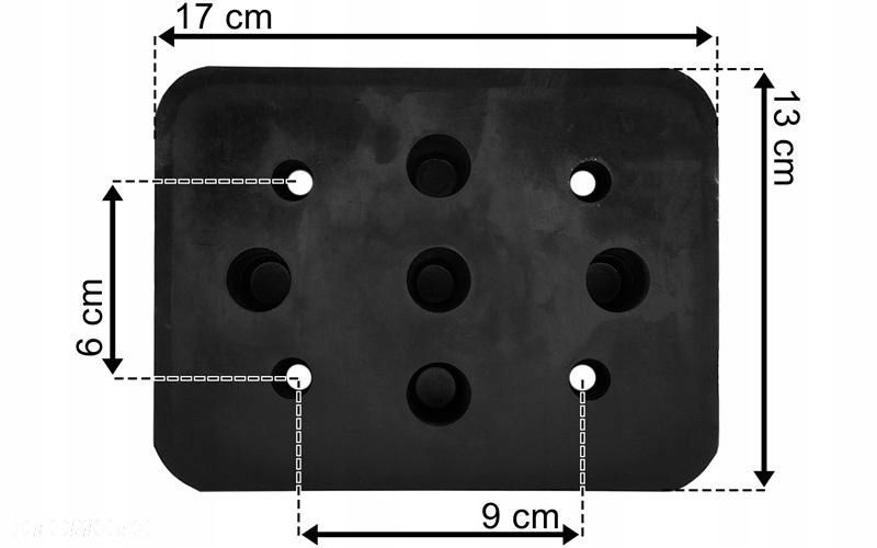 odbój odbojnik gumowy naczepy 130x170x60 4 otwory - 3