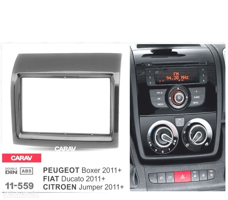MOLDURA ADAPTADOR PRETO BRIHLO PARA RADIO 2-DIN PARA CITROEN JUMPER PEUGEOT BOXER FIAT DUCATO - 3