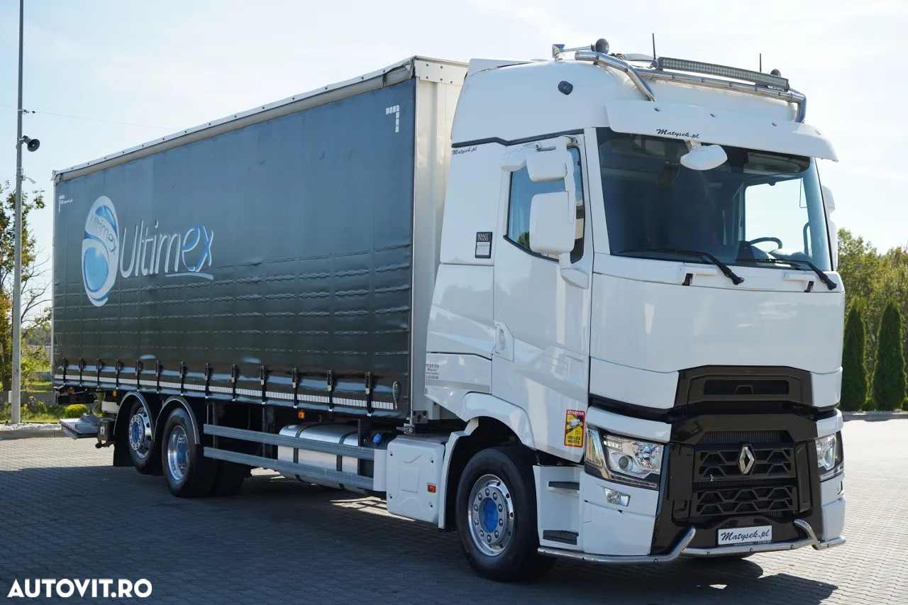 Renault T 440 / 6X2 / SOLO / CORTINĂ 9.5 M / I-PARK COOL / RIDICABIL / JANTE DIN ALIAJ / PUNȚĂ RIDICABILĂ - 6