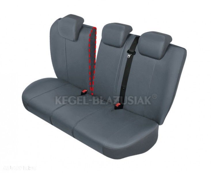 Set huse scaune bancheta Spate marime M-L, imitatie piele, culoare GRI - 2