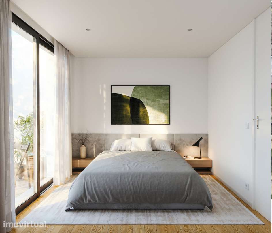 Apartamento T1 novo, com jardim privativo de 64m2 e lugar de garagem - Grande imagem: 5/9