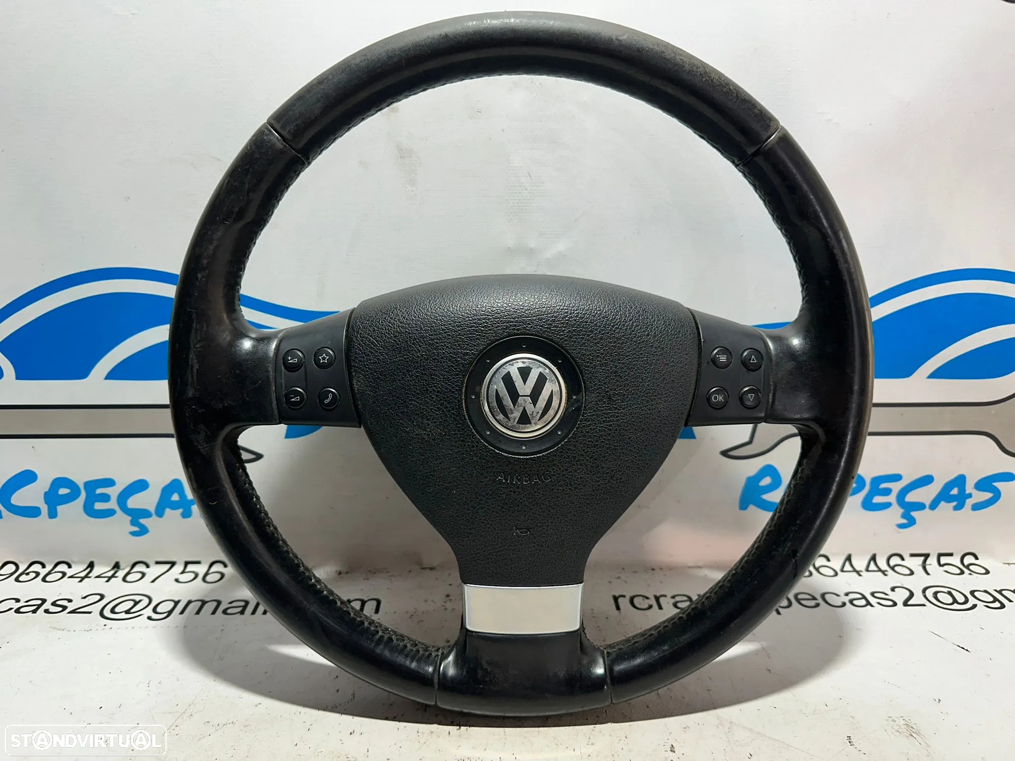 .Volante Pele Original VW Volkswagen Golf V 5 MK5 Variant 1K0419091ES - 2