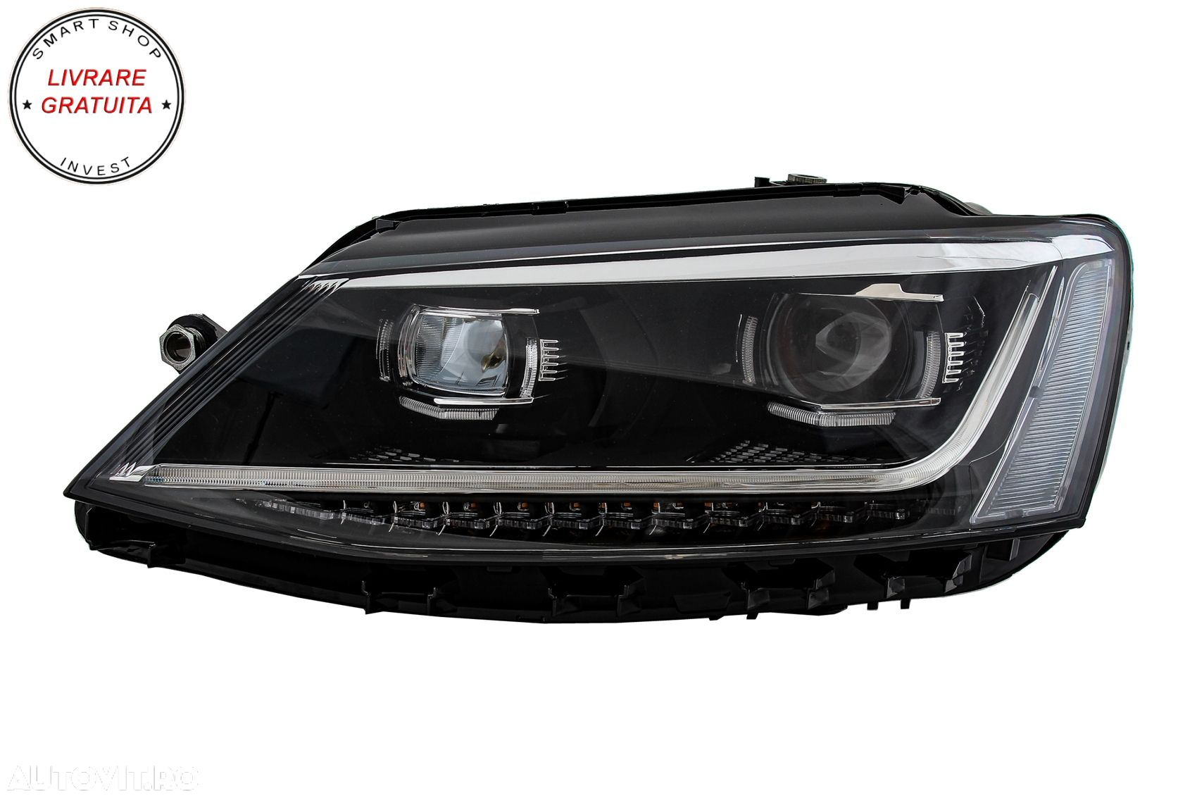 Faruri LED DRL VW Jetta Mk6 VI (2011-2017) Semnal Dinamic Secvential Xenon Matrix - livrare gratuita - 2