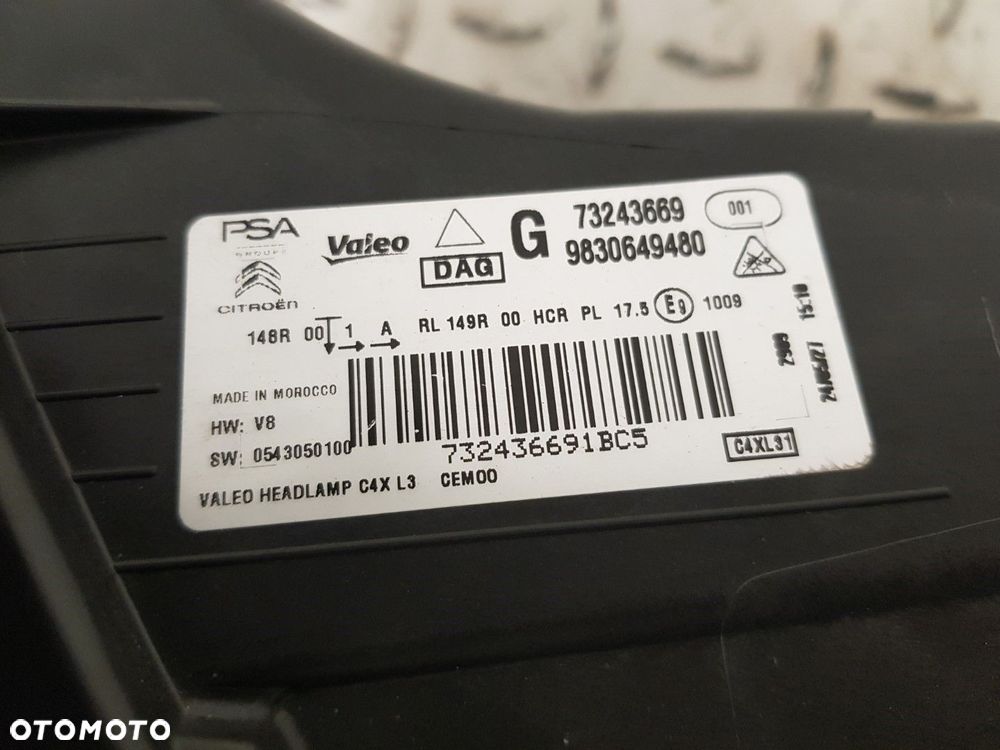 CITROEN C4 III 20-25 LAMPA LEWA PRZEDNIA LEWY PRZÓD FULL LED VISION EUROPA IGŁA 73243669 9830649480 - 8
