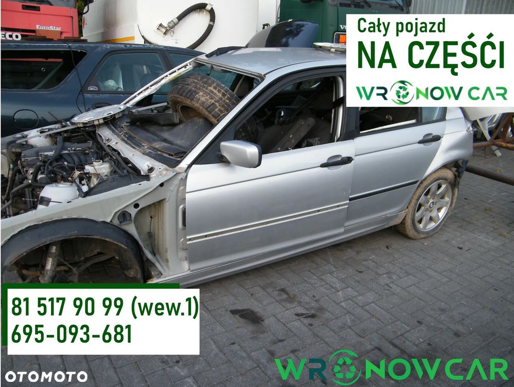 BMW E46 (01-05r.) 2.0B 141KM.Silnik N42B2A  Skrzynia S5D250G-TBDH Lakier 354 – Titan Silver. Cały na części GWARANCJA !!!  Przód Tył Zestaw Komplet Drzwi Klapa Zderzak Błotnik Maska Grill Atrapa Szyba Pas Lampa Lusterko Boczki Fotel Kanapa Kokpit Deska Rozdzielcza Przełącznik Włącznik Sterownik Przewody Wiązka Instalacja Moduł Komputer Czujnik Listwa Pompa Alternator Wtryski Głowica Rozrusznik Kompresor Sprzęgło Dwumas Silnik Skrzynia ABS Klimatyzacji Paliwa Wspomagania Kolektor Turbina Przepustnica Zawór Chłodnica Koło Hak Belka Sanki Zawieszenie Mcpherson Półoś Amortyzator Wydech Tłumik Zacisk Most - 1
