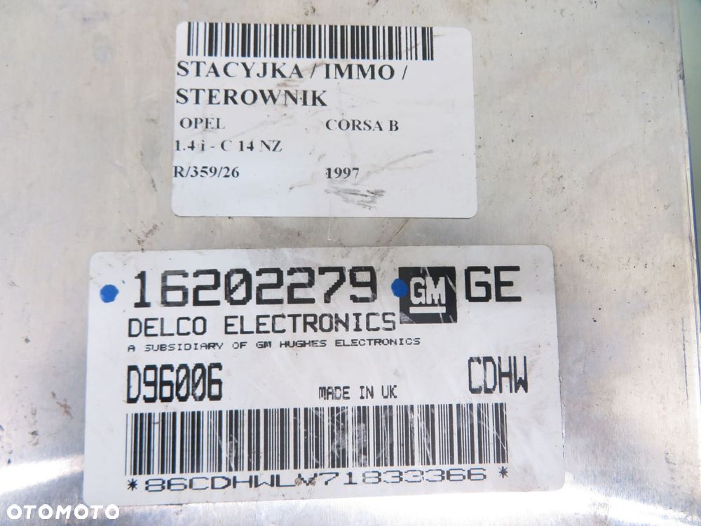 STACYJKA STEROWNIK OPEL CORSA B 1.4 16202279 26034041 26034040 - 6