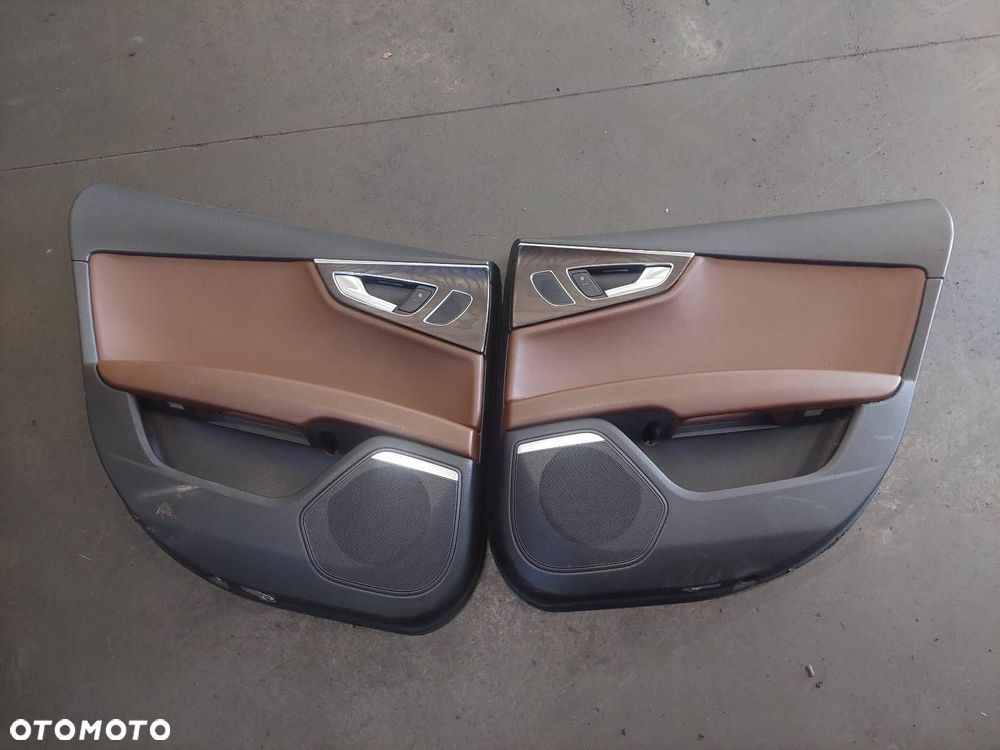 FOTEL FOTELE KOMPLET BOCZKI DEKORY SKÓRA BRĄZ PAMIĘĆ AUDI A7 4G - 4