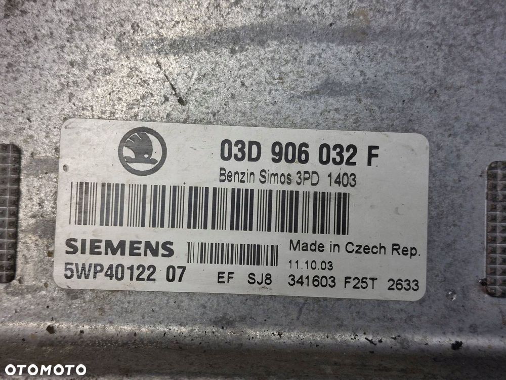 ZESTAW STARTOWY SKODA FABIA I 03D906032F 4B0905851C 6Y0920880M - 2